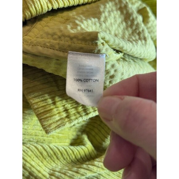 J Jill Women's Corduroy Shacket Size Petite Small Green Yellow - Picture 9 of 10